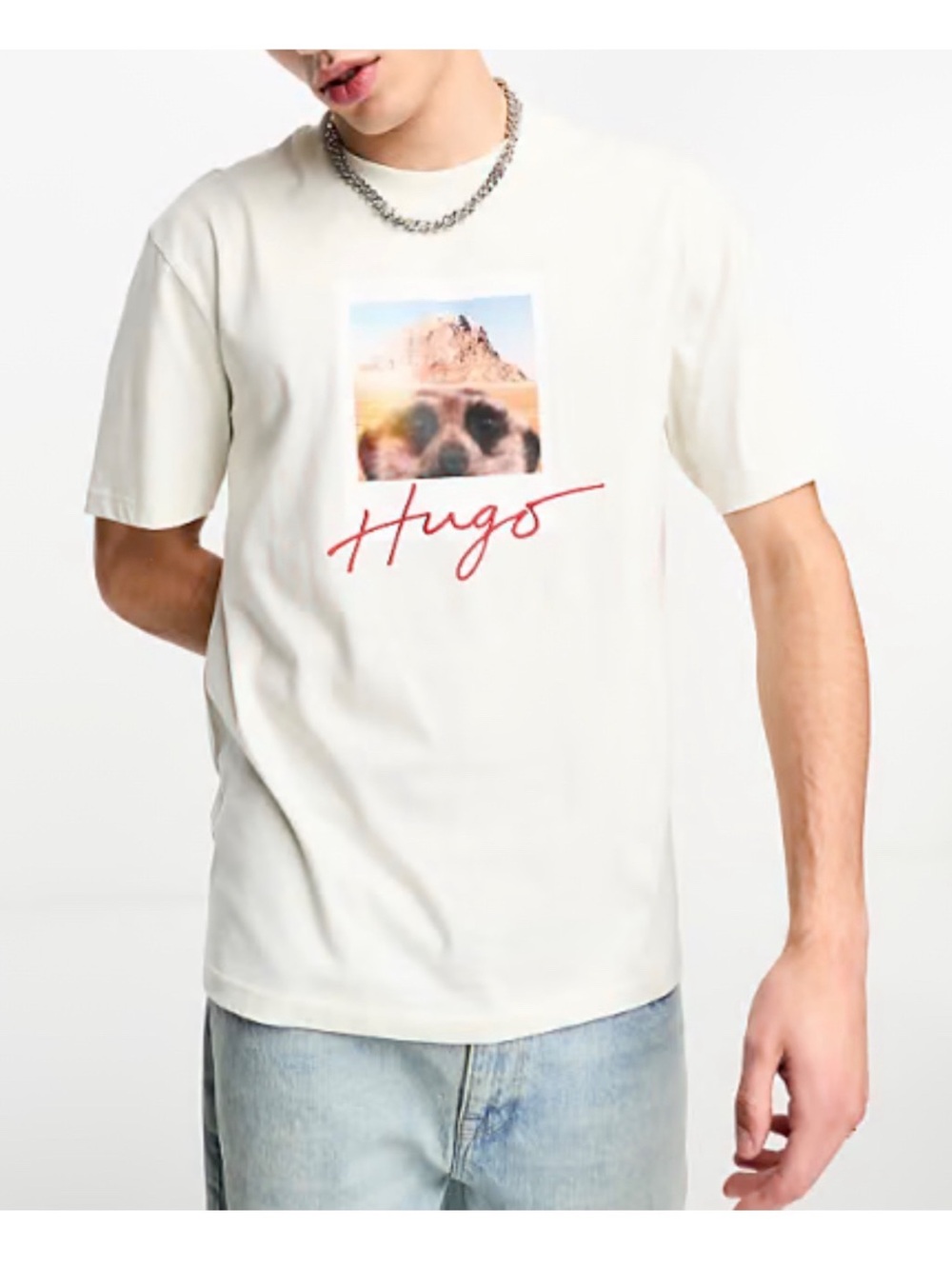 Embroidered Hugo Driceto Cotton Meerkat Graphic T-Shirt Red Label Portugal XXL
